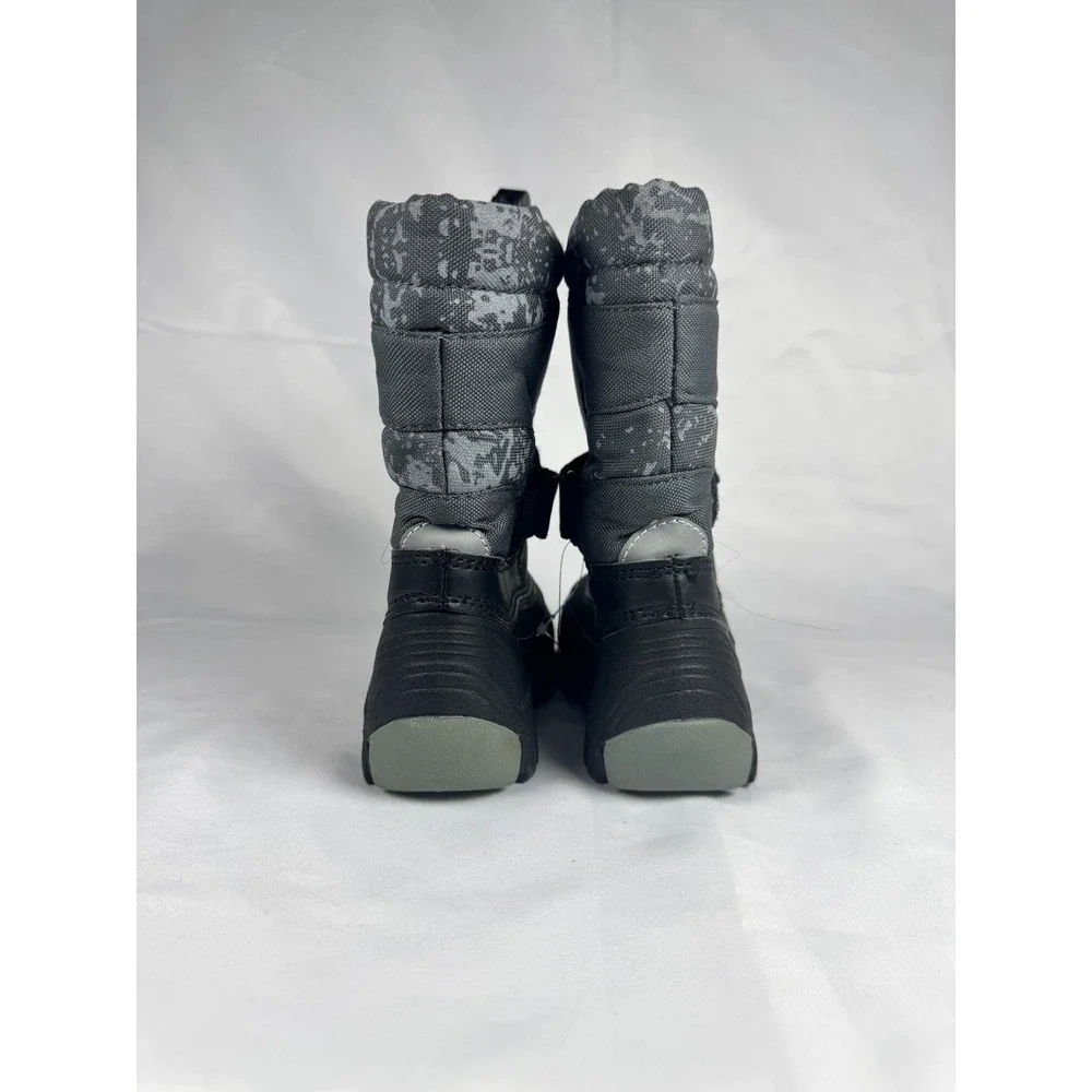 Storm Kidz 3101 Unisex Kids 8 Gray Camo Print Cold Weather Mid Calf Snow Boot